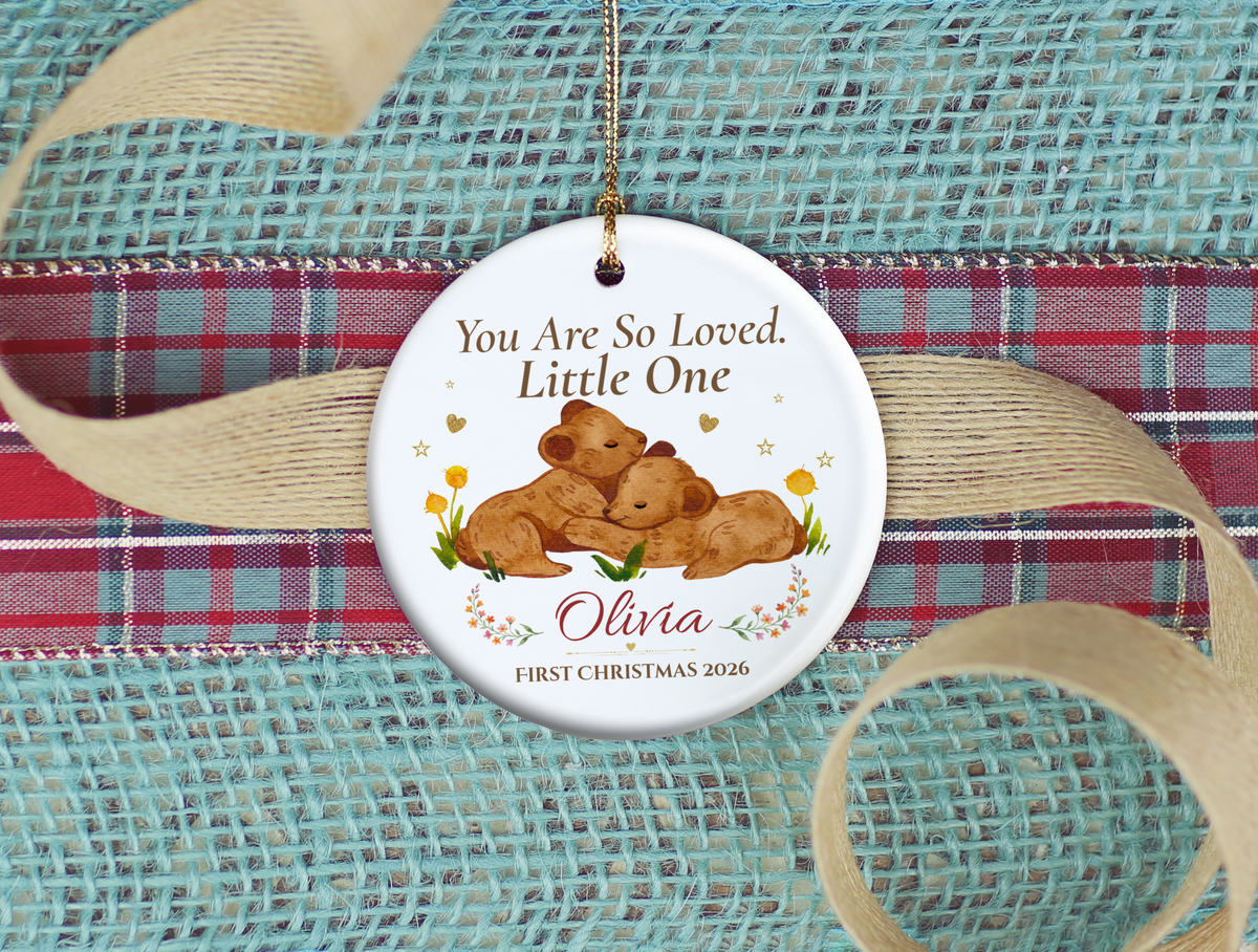 Baby’s First Christmas Ornament 2026, Personalized Little One Bear Ornament, New Baby Keepsake, Baby Girl Christmas Tree Gift, Olivia