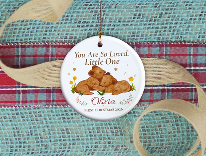 Baby’s First Christmas Ornament 2026, Personalized Little One Bear Ornament, New Baby Keepsake, Baby Girl Christmas Tree Gift, Olivia