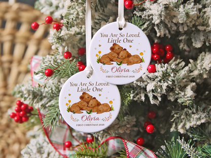 Baby’s First Christmas Ornament 2026, Personalized Little One Bear Ornament, New Baby Keepsake, Baby Girl Christmas Tree Gift, Olivia
