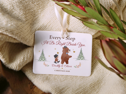 Personalized Daddy and Son Christmas Ornament, Father Son Bear Keepsake