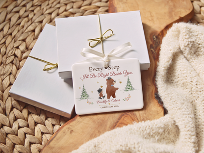 Personalized Daddy and Son Christmas Ornament, Father Son Bear Keepsake