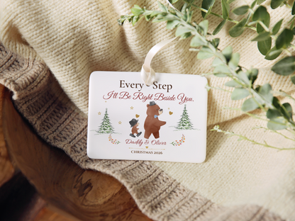 Personalized Daddy and Son Christmas Ornament, Father Son Bear Keepsake