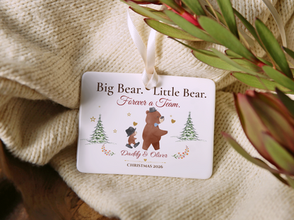 Big Bear Little Bear Personalized Christmas Ornament, Daddy and Son Gift
