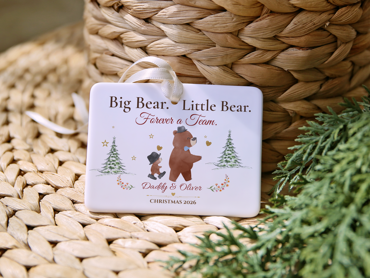 Big Bear Little Bear Personalized Christmas Ornament, Daddy and Son Gift