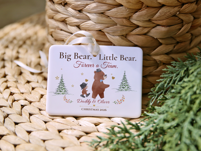 Big Bear Little Bear Personalized Christmas Ornament, Daddy and Son Gift
