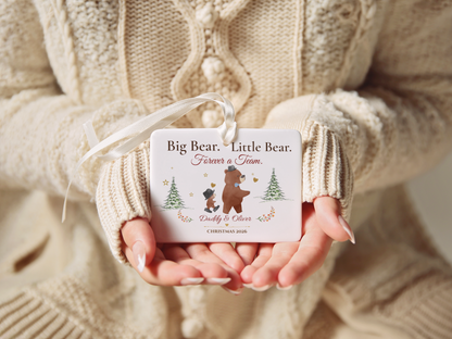 Big Bear Little Bear Personalized Christmas Ornament, Daddy and Son Gift