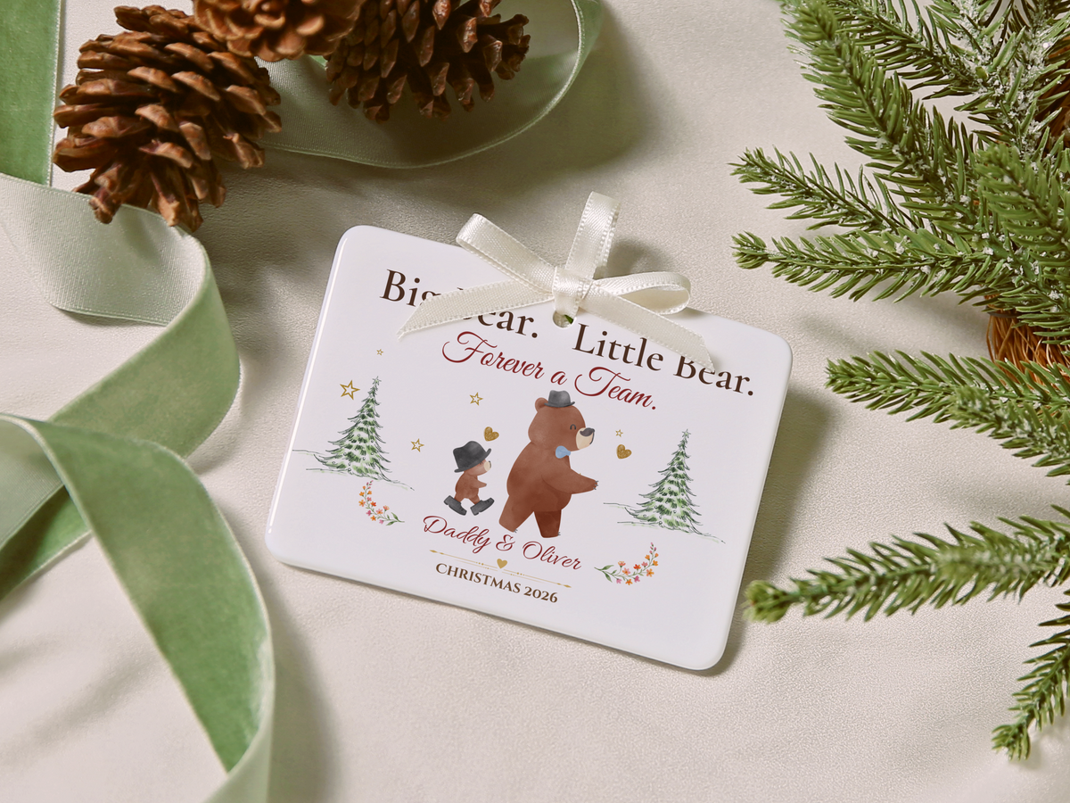 Big Bear Little Bear Personalized Christmas Ornament, Daddy and Son Gift