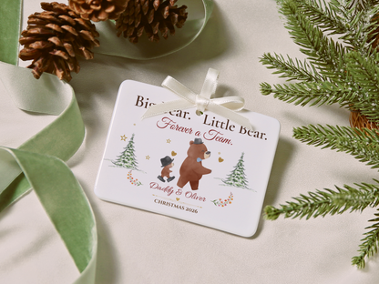 Big Bear Little Bear Personalized Christmas Ornament, Daddy and Son Gift