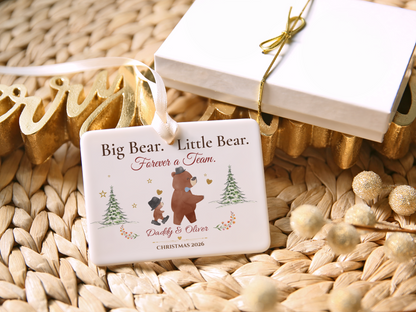 Big Bear Little Bear Personalized Christmas Ornament, Daddy and Son Gift