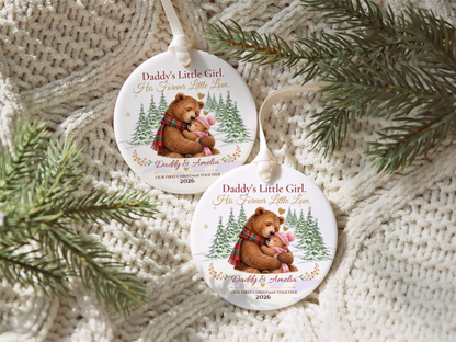 Daddy and Daughter Christmas Ornament, Personalized Father Daughter Gift