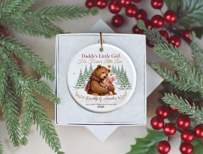Daddy and Daughter Christmas Ornament, Personalized Father Daughter Gift