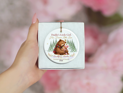 Daddy and Daughter Christmas Ornament, Personalized Father Daughter Gift