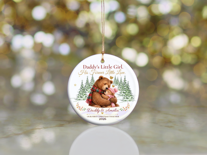 Daddy and Daughter Christmas Ornament, Personalized Father Daughter Gift
