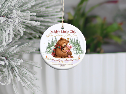 Daddy and Daughter Christmas Ornament, Personalized Father Daughter Gift