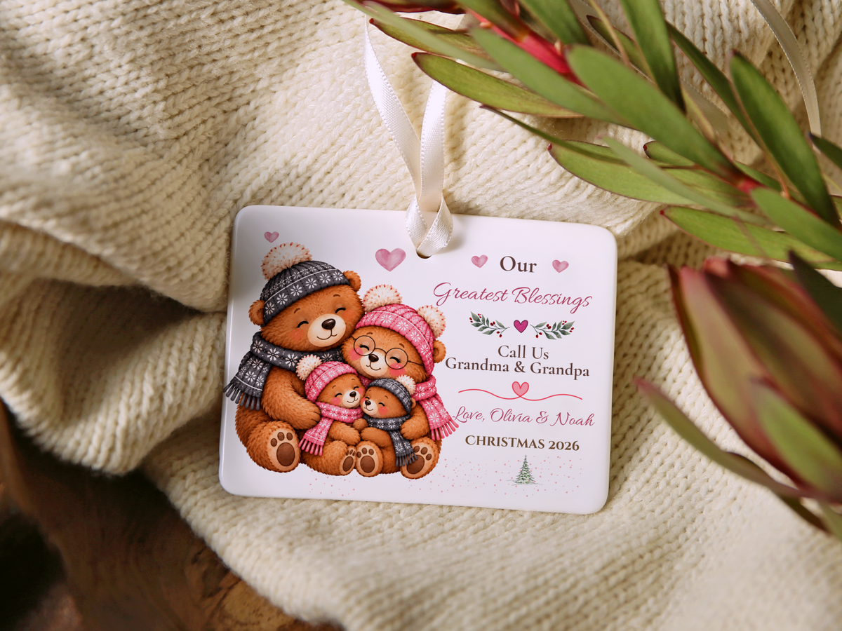 Great Grandma Christmas Ornament, Personalized Great Grandchild Bear Gift