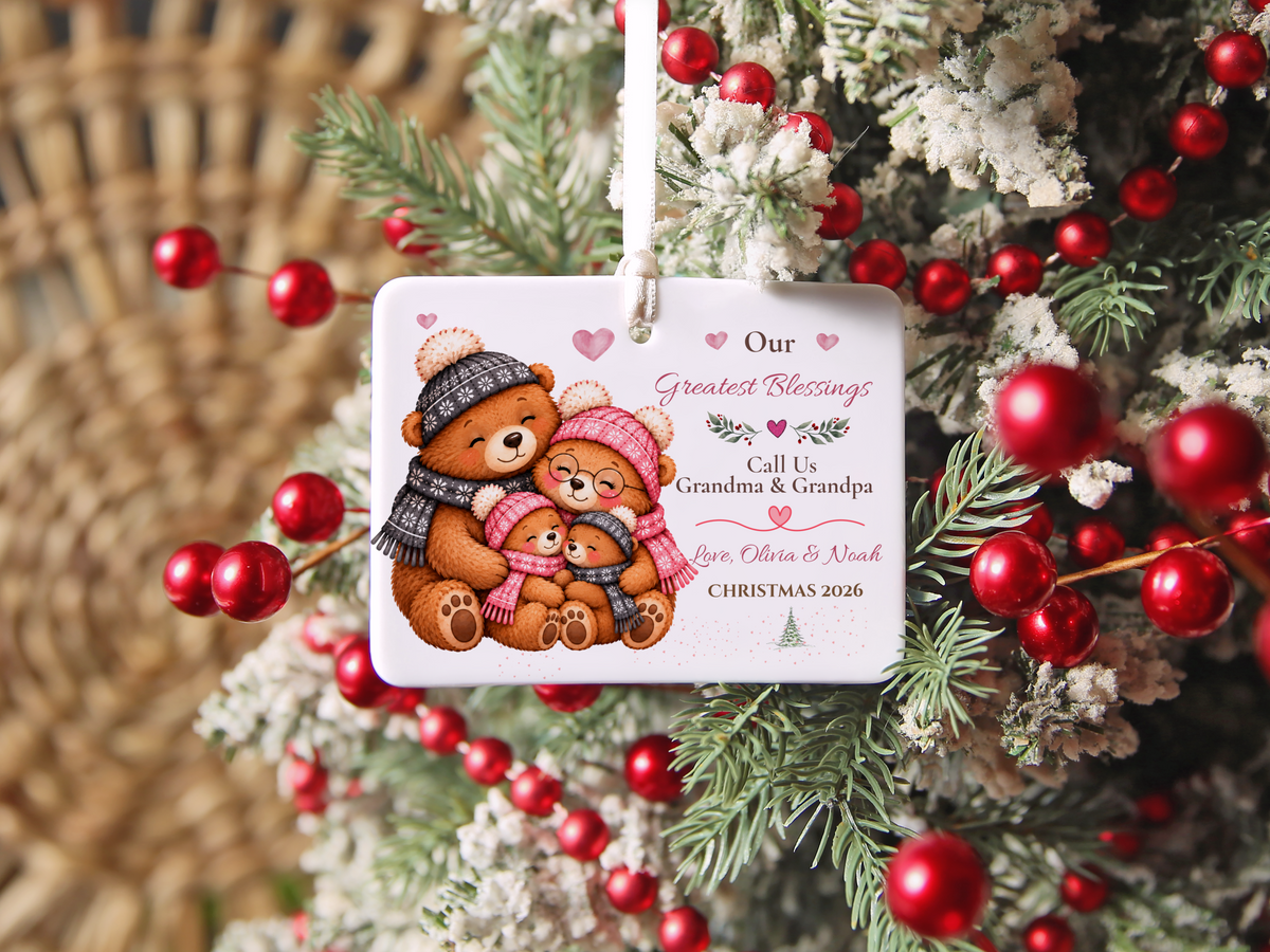 Great Grandma Christmas Ornament, Personalized Great Grandchild Bear Gift
