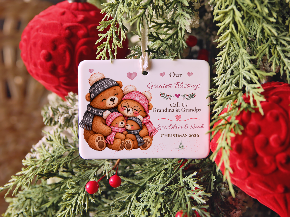 Great Grandma Christmas Ornament, Personalized Great Grandchild Bear Gift