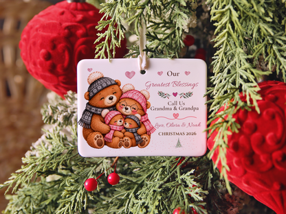 Great Grandma Christmas Ornament, Personalized Great Grandchild Bear Gift
