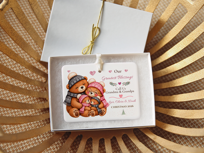 Great Grandma Christmas Ornament, Personalized Great Grandchild Bear Gift