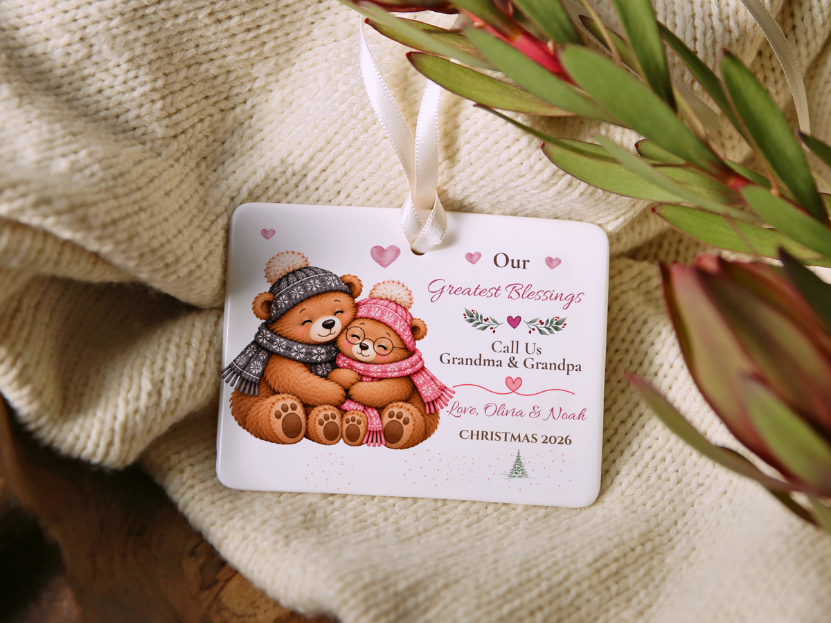 Great Grandma Christmas Ornament, Personalized Great Grandchild Bear Gift