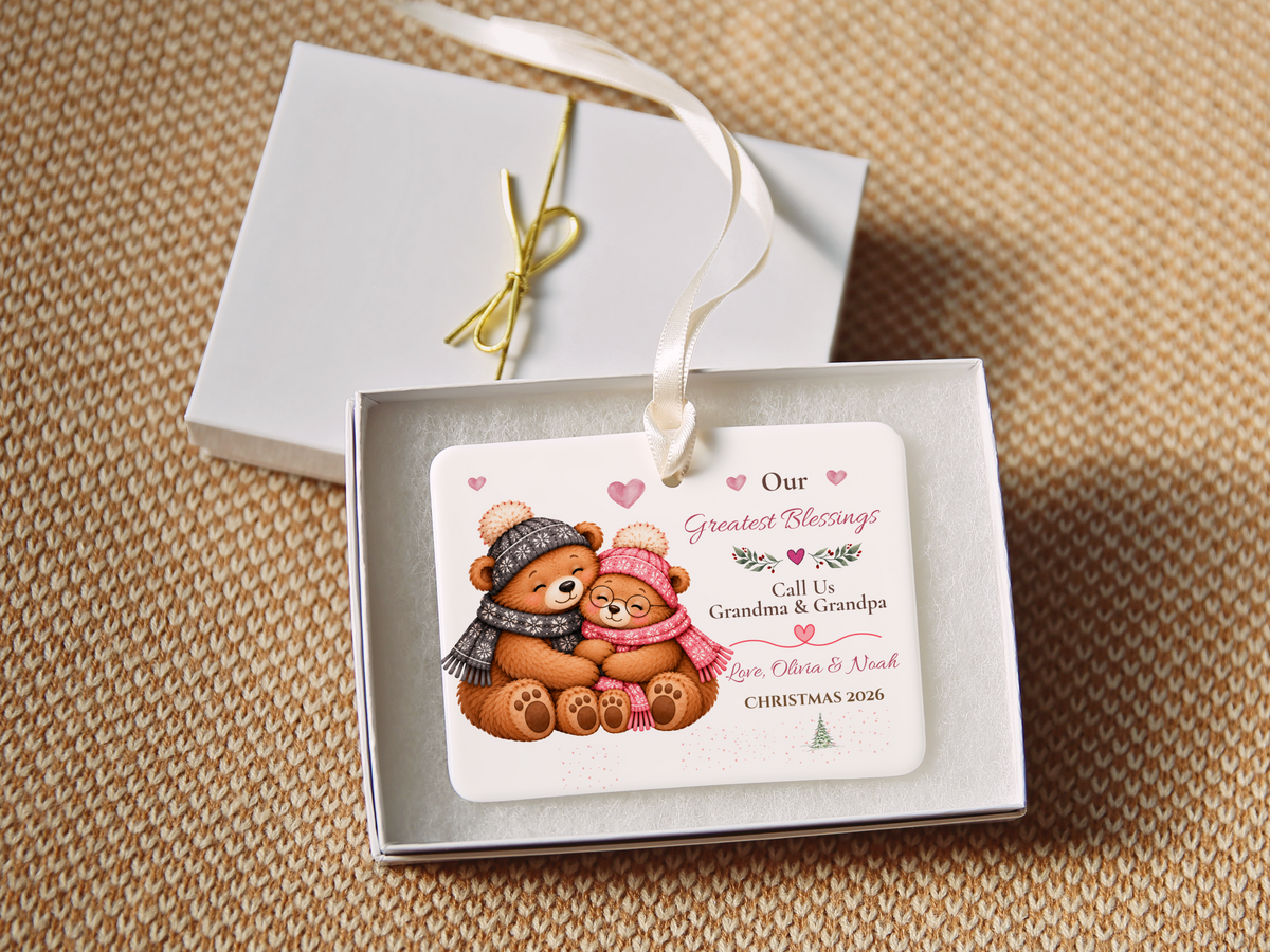 Great Grandma Christmas Ornament, Personalized Great Grandchild Bear Gift