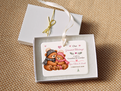 Great Grandma Christmas Ornament, Personalized Great Grandchild Bear Gift