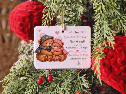 Great Grandma Christmas Ornament, Personalized Great Grandchild Bear Gift