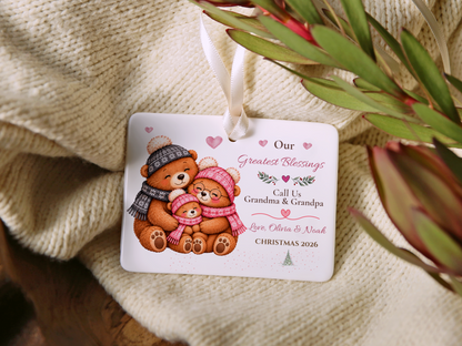 Great Grandma Christmas Ornament, Personalized Great Grandchild Bear Gift