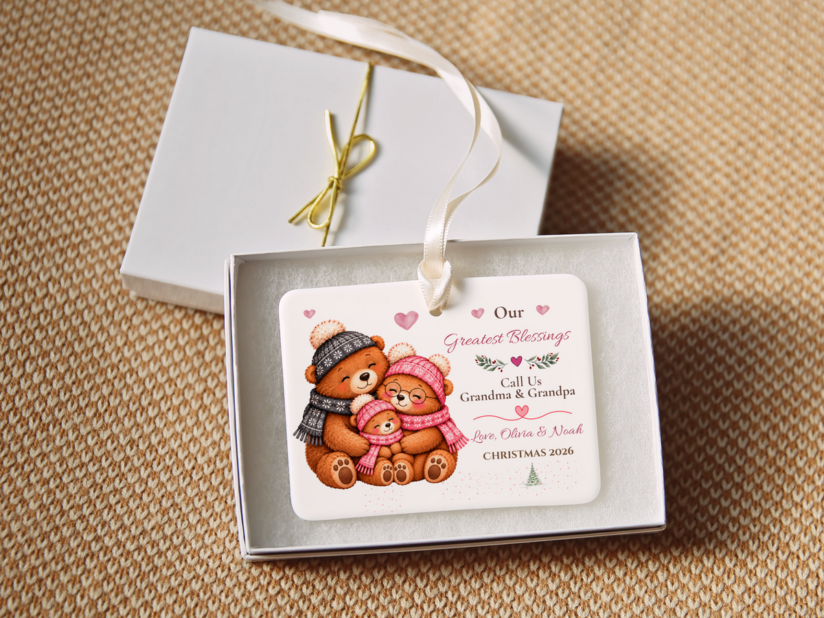 Great Grandma Christmas Ornament, Personalized Great Grandchild Bear Gift