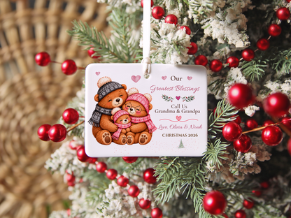 Great Grandma Christmas Ornament, Personalized Great Grandchild Bear Gift