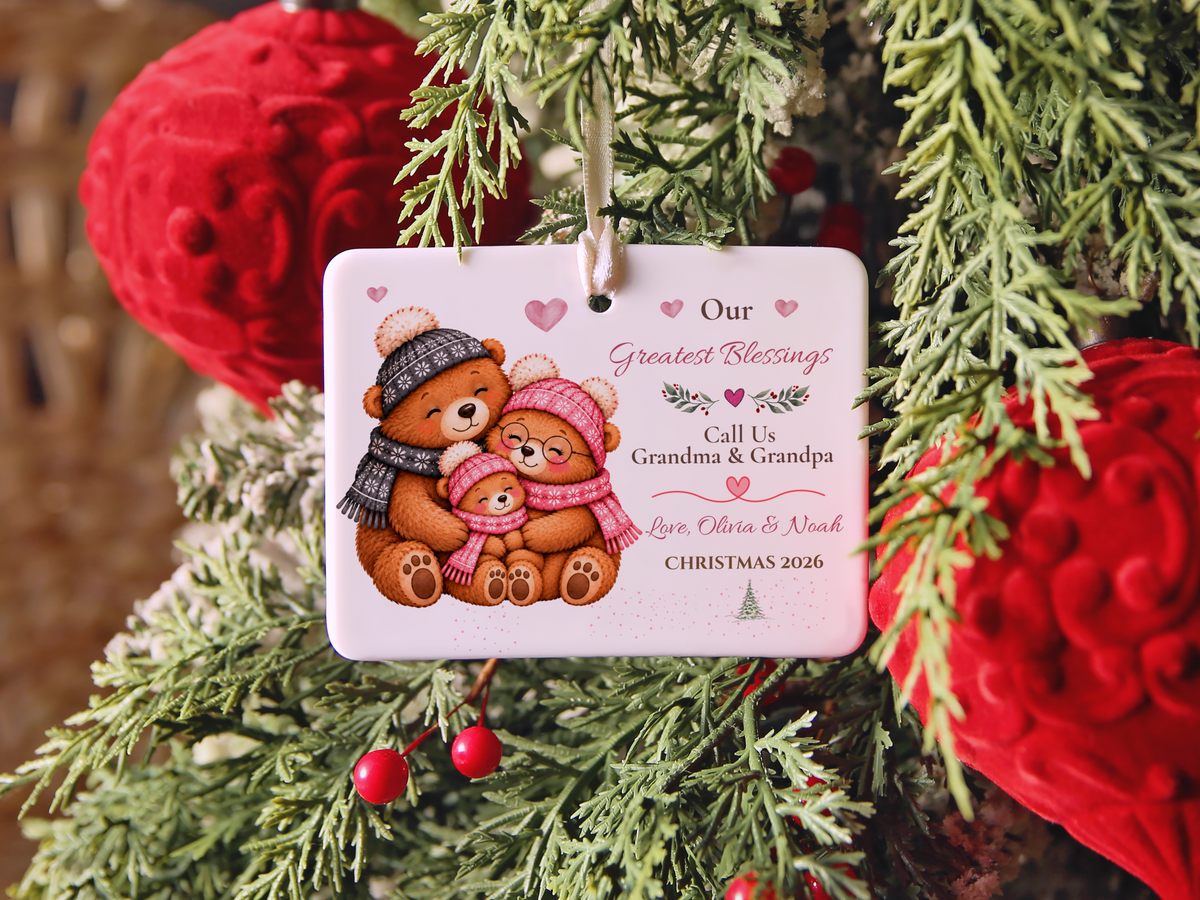 Great Grandma Christmas Ornament, Personalized Great Grandchild Bear Gift