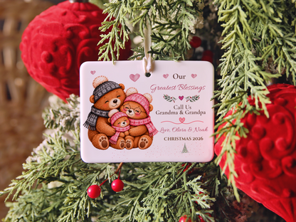 Great Grandma Christmas Ornament, Personalized Great Grandchild Bear Gift
