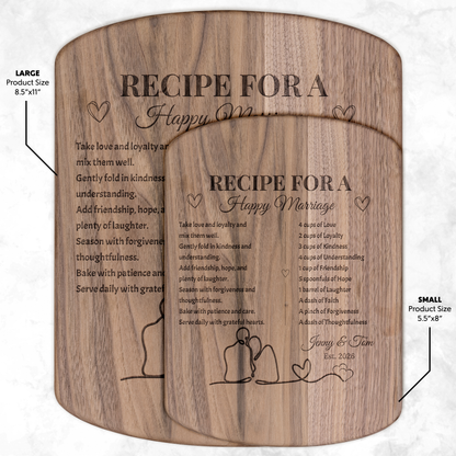 Recipe for Our Happy Ever After Decorative Cutting Board