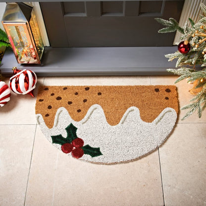 Christmas Pudding Coir Doormat