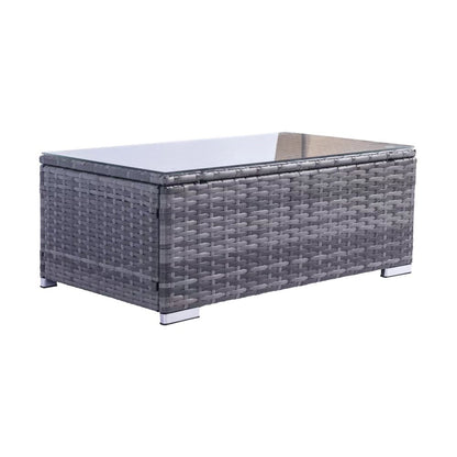 Grey Rattan Garden Corner 4 Seater Furniture Sofa Table Chair Lounge Set Patio