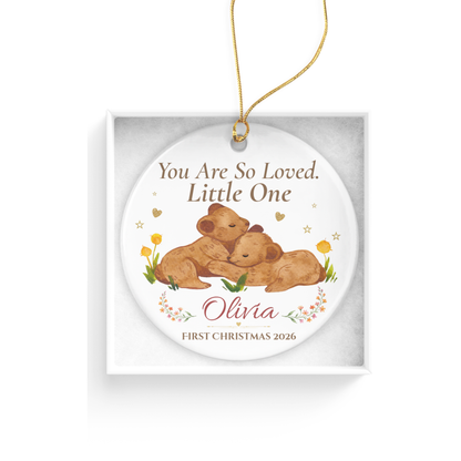 Baby’s First Christmas Ornament 2026, Personalized Little One Bear Ornament, New Baby Keepsake, Baby Girl Christmas Tree Gift, Olivia