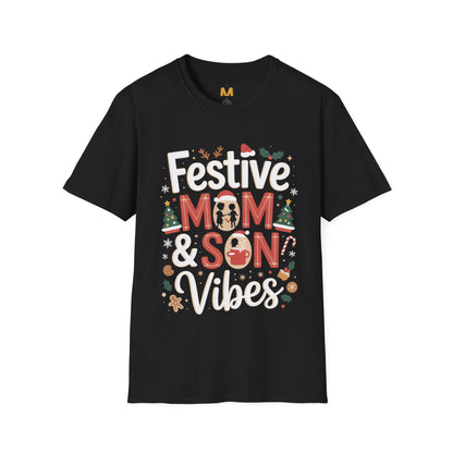 Festive Mom and Son Vibes T-shirt