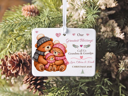 Great Grandma Christmas Ornament, Personalized Great Grandchild Bear Gift