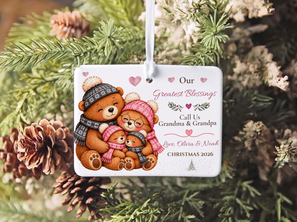 Great Grandma Christmas Ornament, Personalized Great Grandchild Bear Gift