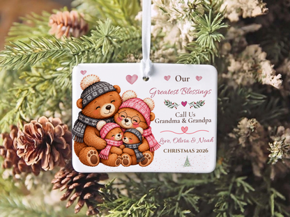 Great Grandma Christmas Ornament, Personalized Great Grandchild Bear Gift