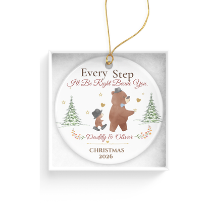Personalized Daddy and Son Christmas Ornament, Father Son Bear Keepsake