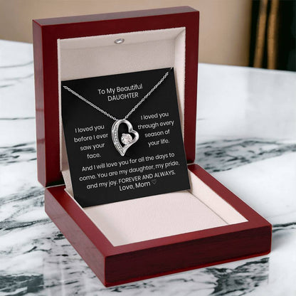 To My Daughter Heart Necklace Gift from Mom