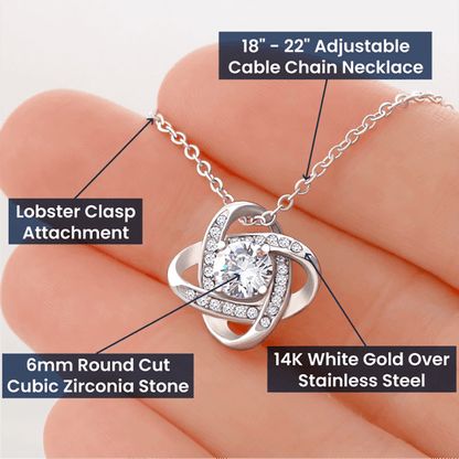 To My Daughter - "My Family Forever" Love Knot Necklace Gift Set