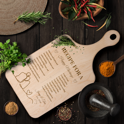 Recipe for a Happy Marriage Wedding Kitchen Decor Cutting Board