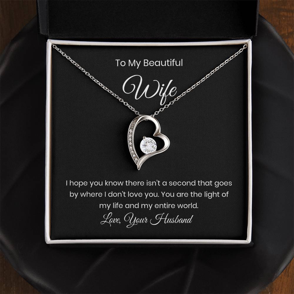 Forever Love Heart Necklace Gift for Wife with Message Card
