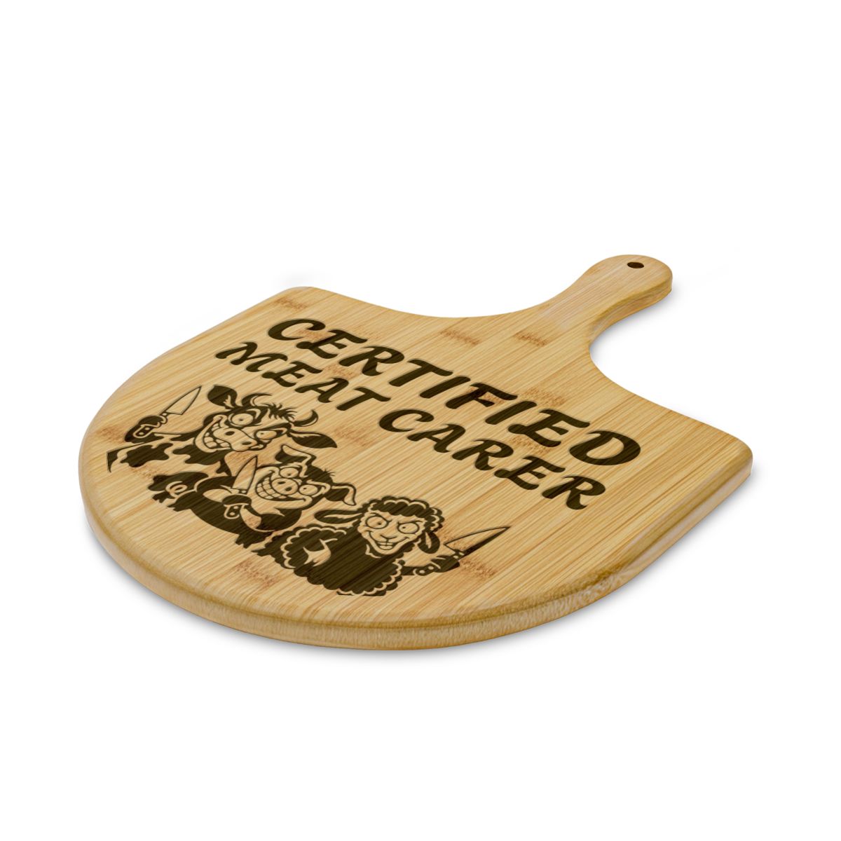 Certified Meat Carer Bamboo Pizza Board