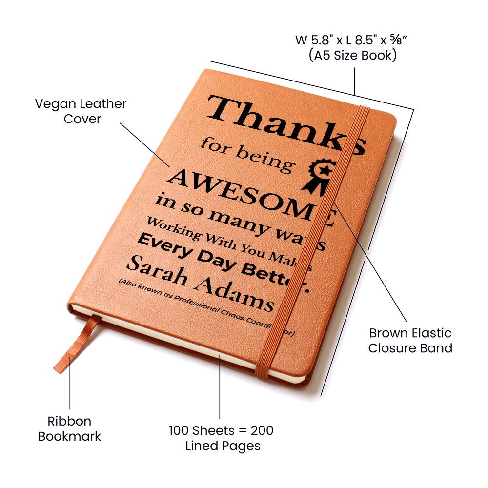 Personalized Thank You Journal for an Awesome Coworker