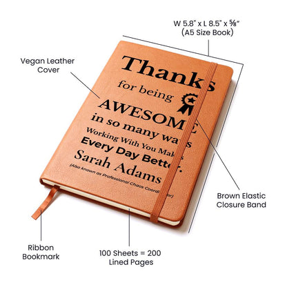 Personalized Thank You Journal for an Awesome Coworker
