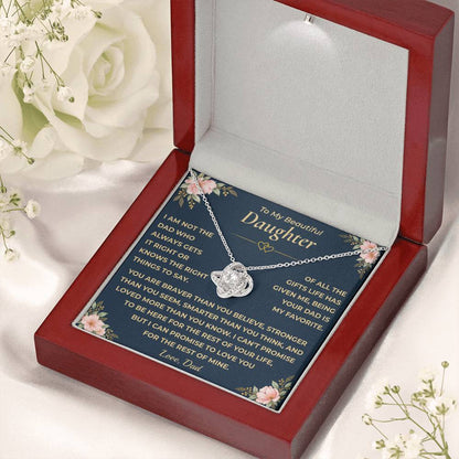 To My Daughter - "My Family Forever" Love Knot Necklace Gift Set