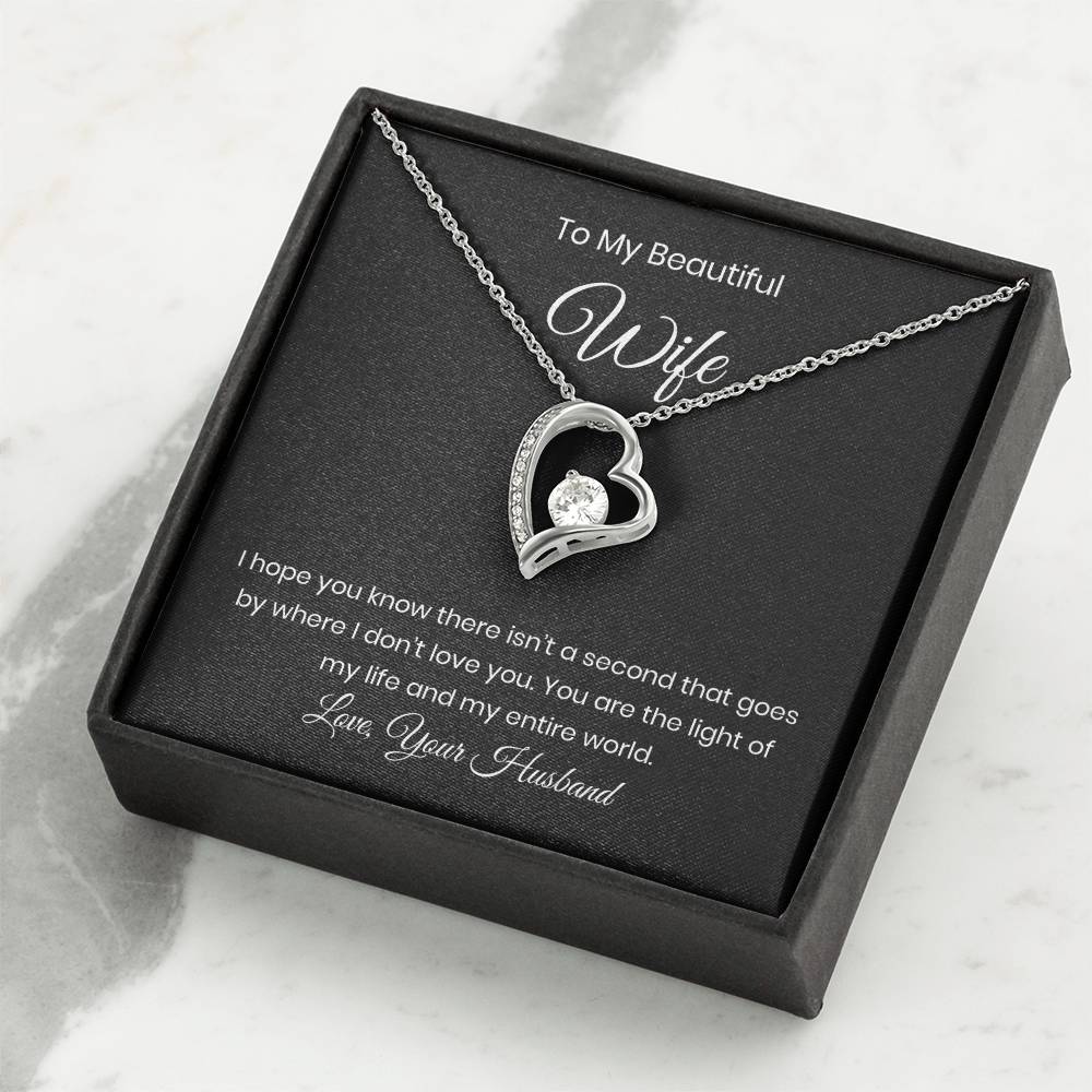 Forever Love Heart Necklace Gift for Wife with Message Card